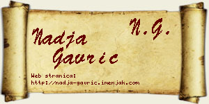 Nadja Gavrić vizit kartica
